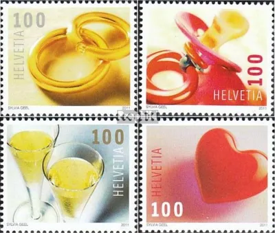 Produktbild von Briefmarken Schweiz 2011 Mi 2215-2218 (kompl.Ausg.) gestempelt Grußmarken: Glückwünsche
