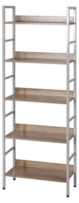 Produktbild von Bücherregal - 5 Ebenen - Holz - 60 x 27,5 x 160 cm - Weiß - Modern