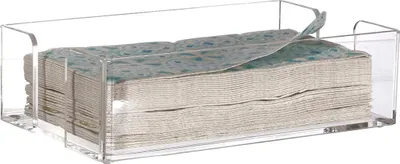 Produktbild von Transparente Serviettenhalter aus Acryl für die Küche, Gästehandtuchkorb, Papierhandtuchhalter aus transparentem Acryl, Cocktail- und Gästeserviettenhalter