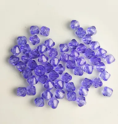 Produktbild von Doppelkegel Bicone 100 Stück Acryl Perlen Kristall Lose Perlen mit Loch , 4 mm 100 Stück, Blau, Dunkelblau