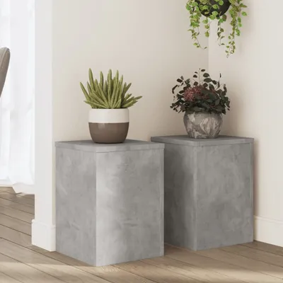 Produktbild von "2026 Promotion" Pflanzenständer - Hochbeet - 2 Stk. - Blumenkasten - Betongrau 25x25x35 cm - Holzwerkstoff - Beete CC31169