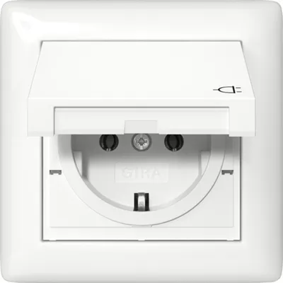 Produktbild von Gira SCHUKO-KD + Set IP44, Rahmen 1-fach, Standard 55, Reinweiß, 1 Stk.