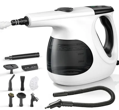 Tragbarer Dampfreiniger, 1200 W, 400 ml, 3 Dampfstufen, 11 Zubehörteile