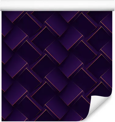 Zdjęcie produktu dla Tapeta Ścienna FIOLETOWE Kostki Geometryczny Wzór do Salonu z efektem 3D