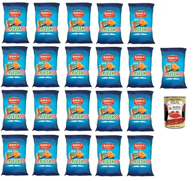 Produktbild von Amica Chips Italian Gourmet Patatina Gusto Pizza Chips Snack glutenfrei 21 x 50g