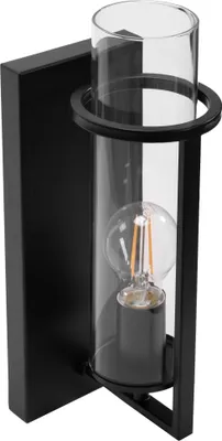 Produktbild von tooLight Wandlampe App1234-1W Schwarz Metall Glas E27 1-Punkt Licht