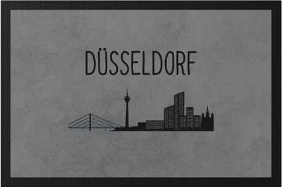 Produktbild von DÜSSELDORF Skyline Fußmatte Souvenir Andenken Deutsche Großstädte Motiv Stadt Silhouette Geschenkidee Umzug