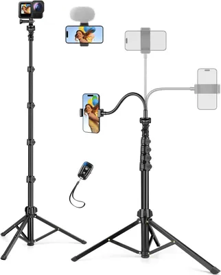 Produktbild von 200cm Hoch Handy Stativ für Smartphone mit 25cm Schwanenhals