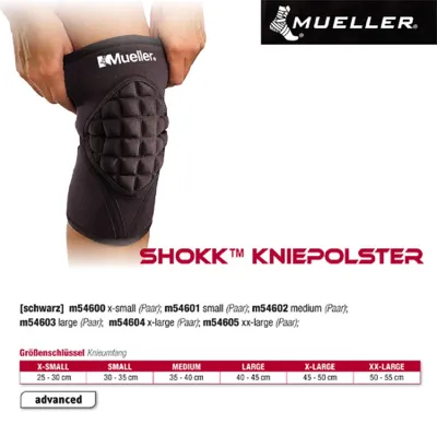 Produktbild von MUELLER Shokk Kniepolster paarweise in schwarz - XS -- 1 Paar