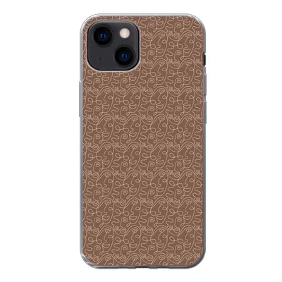 Produktbild von MuchoWow® Handyhülle Schutzhülle Hülle für iPhone 13 mini Gesicht - Muster - Abstrakt Silikon Softcase Handy Hülle - Softcase