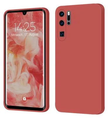 Produktbild von Hülle für Huawei P30 Pro Case Cover Bumper Smartphone Softgrip Schutzhülle Farbe: Rot