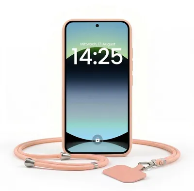 Produktbild von Handyhülle für Xiaomi Redmi Note 14 mit Handykette Band Kordel Hülle Case Schutzhülle Rosa Rose