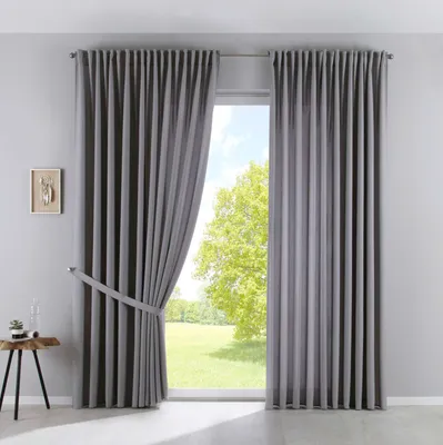 Produktbild von 2er Set Vorhänge Blickdicht »PALERMO« HxB 250x300 cm Grau Gardinen Extra Breit Matt Lichtdurchlässig Verdeckte Schlaufen Raffhalter Gardinenband, 100002651-2