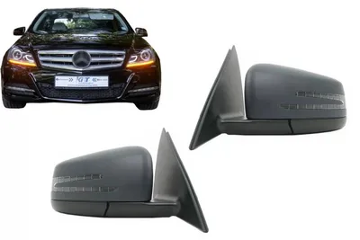 Imagen del producto de Conjunto completo de espejos retrovisores para Mercedes Clase C W204 (2007-2012), con diseño de restyling.
