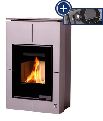 Image de HS FLAMINGO poêle-cheminée AQUAFLAM VARIO SAPORO 11/5 kW - gris - contrôle électronique