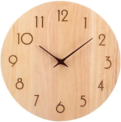 Obrázok produktu pre Drevené nástenné hodiny z dubového dreva, štýl 30 cm, bez tikania, veľké, dobre čitateľné, do obývačky, kancelárie, školy