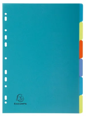 Produktbild von Exacompta 25x Register Recycling PP 300µ + 6 Positionen, A4, sortiert, 2706E