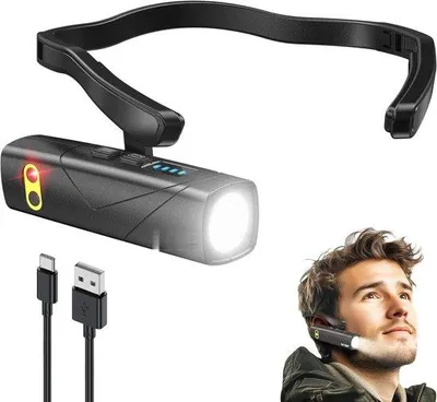 Image de Lampe frontale LED 500 lumens, 5 modes, capteurs de mouvement, rechargeable, pour le camping et la randonnée