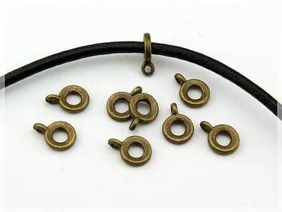 Produktbild von Vintageparts 10 Collierschlaufen für Bänder, antik bronze, 12 mm