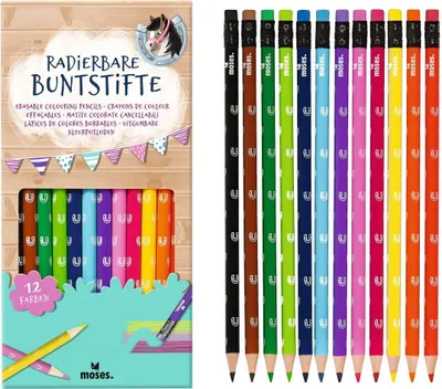 Produktbild von moses. Verlag GmbH Radierbare Buntstifte Pferde