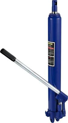 Produktbild von Hydraulischer Langhubheber, 8 Tonnen/17363 lbs Tragkraft, mit Einzelkolbenpumpe und Gabelkopfbasis, manuelle Hubvorrichtung mit Griff, für Garagen-/Werkstattkräne, Motorhebevorrichtung, blau