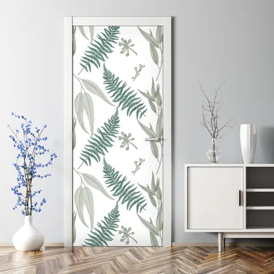 Produktbild von Dekorative Türtato Aufkleber selbstklebend Klebefolie Türposter Farn Blätter 85 x 200 cm