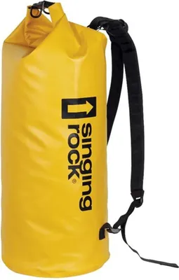 Gelbe Materialtasche Dry Bag von singing rock; ideal für Arbeitssicherheit; mit Schultergurt.