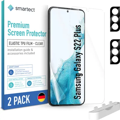 Produktbild von 2x TPU Schutzfolie Klar für Samsung Galaxy S22 Plus 2x Kameraschutz Panzerfolie