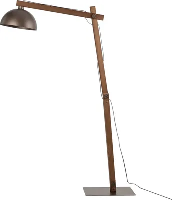 Obrázek produktu pro Stojací lampa kovová E27 180 cm ořechově hnědá Stojací lampa