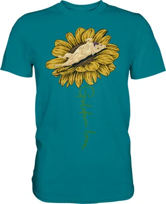 Produktbild von Labrador Sonnenblumen T-Shirt Garten Motiv Gärtner Hunde Geschenk – Diva Blue / XL