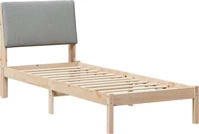 Produktbild von vidaXL Bettgestell Braun und hellgrau 80 x 200 cm Massivholz Kiefer