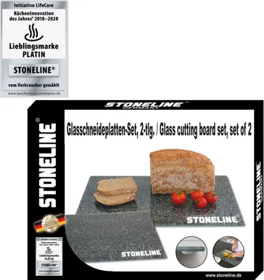 Image de STONELINE® planche à découper en verre 30x20 et 40x30 cm set 2 pièces