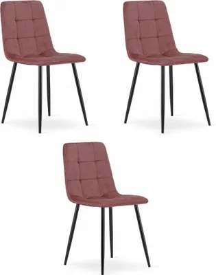 Immagine prodotto di Set di 3 sedie Valora KARA rosa - set di 3 sedie rosa per interni colorati