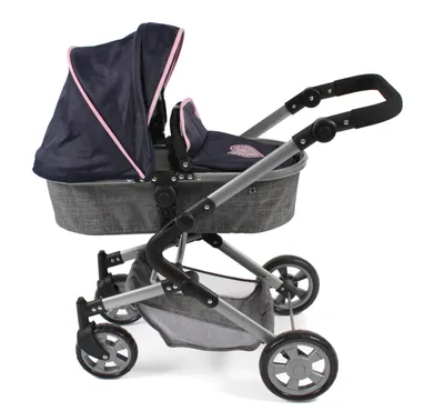 Produktbild von Puppenwagen LIA, melange grau-navy