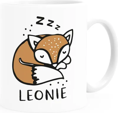 Produktbild von Kindertasse Kunststoff Tiermotive little Fox Fuchs Pinguin Panda personalisierte Geschenke für Kinder Jungen Mädchen SpecialMe® Fuchs 2 weiß Kunstoff-Tasse