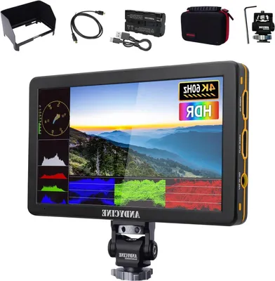 Imagen del producto de Monitor de cámara de 6 pulgadas - Pantalla - Pantalla de cámara - Monitor de video - Monitor de grabación - Carcasa de aluminio