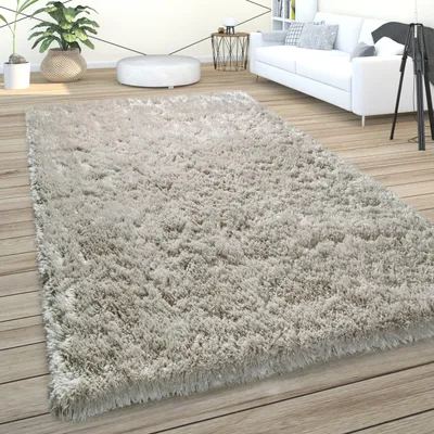 Produktbild von Hochflor Teppich Wohnzimmer Shaggy Pastell Einfarbig Weich Flauschig Grau Grösse 120x170 cm
