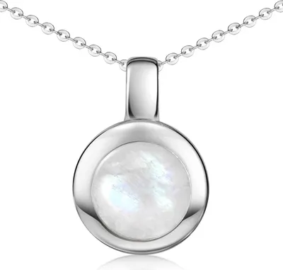 Produktbild von MATERIA by Matthias Wagner Mondstein Edelstein Anhänger Silber 925 rund KA-38-Mondstein