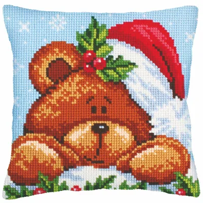 Zdjęcie produktu dla Zestaw do haftu krzyżykowego CdA "Boże Narodzenie z misiem" 5240, 40x40cm