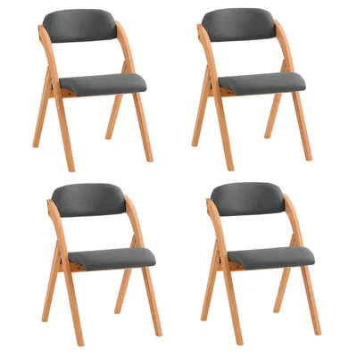Image de SoBuy Chaise pliante en bois rembourrée Lot de 4 Chaise de cuisine ergonomique Chaise de salle à manger Pliable Peu encombrante Prêt à monter Pour cuisine Balcon BureauFST92-SGx4