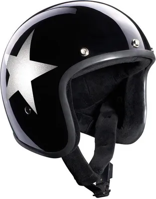 Zdjęcie produktu dla Kask motocyklowy Bandit Jet Star Black, czarny/srebrny, XS (53/54)