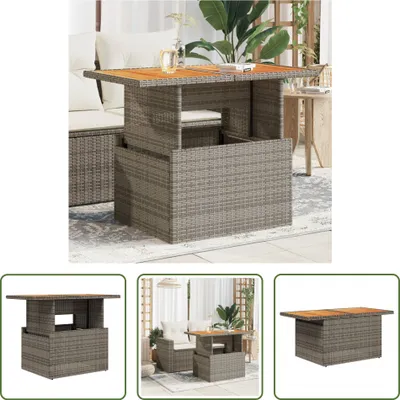 Obrázek produktu pro The Living Store zahradní stůl šedý 100x55x73 cm polyratan a akáciové dřevo