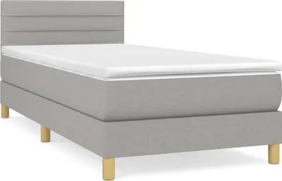 Obrázok produktu pre vidaXL Boxspring posteľ s matracom Svetlo šedá 90x190 cm Látka