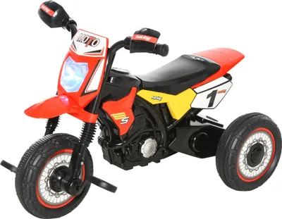 Produktbild von HOMCOM Kinder-Dreirad-Motocross-Bike mit Musik- und Lichteffekten und Staufach – Rot