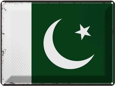 Produktbild von vianmo Blechschild 30x40 cm Pakistans Retro Pakistan Flagge Fahne Wappen
