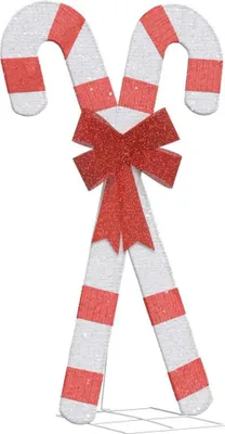Imagen del producto de Adorno navideño con forma de bastón de caramelo, con 50 LEDs de luz blanca cálida