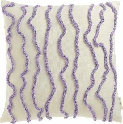 Image de Tom Tailor Housse de coussin décoratif sans rembourrage Wavy Couleur lilas Taille 45x45