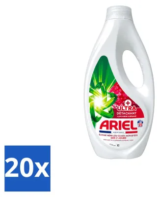 Produktbild von 20 x Ariel Flüssigwaschmittel Ultra Fleckenentferner - 1125 ml - Vorteilspackung - 20 Stücke
