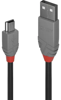 Immagine prodotto di Lindy 2 m di cavo USB 2.0 da tipo A a Mini-B, linea Anthra
