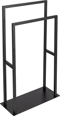 Freistehender Handtuchhalter Rivaltana, Stahl matt schwarz, 46x80x20 cm